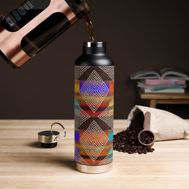 Vibranding Diamonds Ankara Style Pattern Trinkflasche (Kaffee)