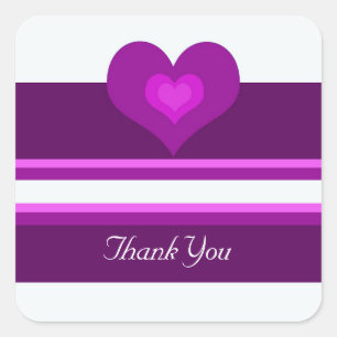 Vibranding Lila Vielen Dank Quadratischer Aufkleber