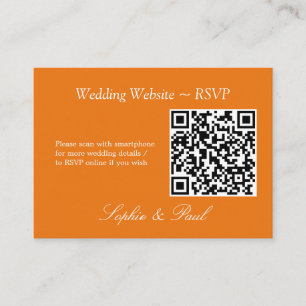 Vibranding Orange QR Code Website RSVP Card Begleitkarte