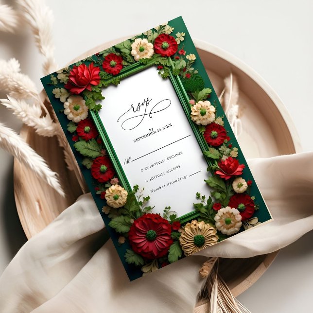 Vibranding Royal Green Bouquet Wedd Wedding RSVP C (Von Creator hochgeladen)