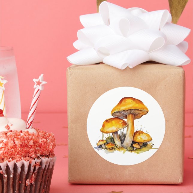 Vibranding Watercolor Pilzsticker Runder Aufkleber (Party)