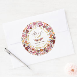 Vibranding Wildblume Meadow Wedding Vielen Dank Runder Aufkleber