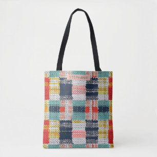 Vibranding Woven Kariert - Retro Boho Checkered Mu