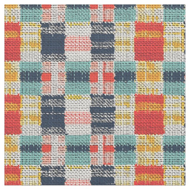 Vibranding Woven Kariert - Retro Boho Checkered Mu Stoff (Nahaufnahme)
