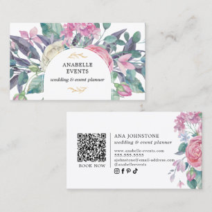 Vibranend blühender QR-Code für Florals Visitenkarte