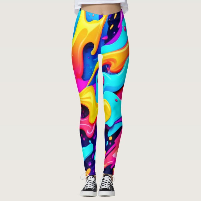 Vibranend Color Chaos Art Leggings (Vorderseite)