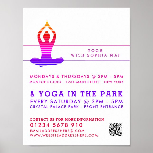 Vibranend gestreifte Yoga-Klassenwerbung Poster (Vorne)