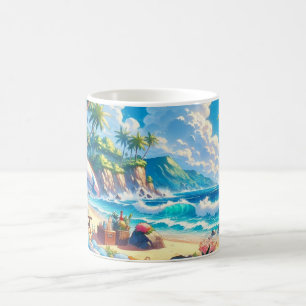 Vibranend Tropical Island Beach Watercolor Kaffeetasse
