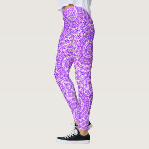 Vibranet Violet Mandala Kaleidoscope Muster Leggings