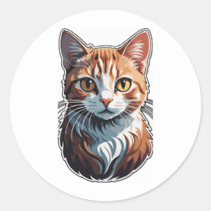 Vibranine Majesty - Exquisite Katze Runder Aufkleber