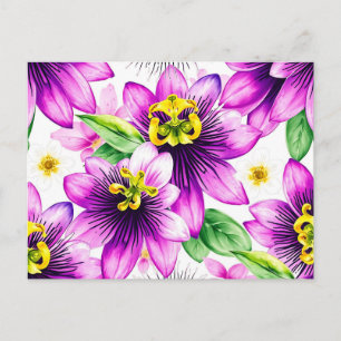 Vibraning Passion Blume Watercolor Muster Postkarte