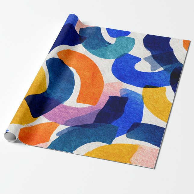 Vibraning Watercolor Abstrakt | Moderne Kunst Geschenkpapier (Ungerollt)