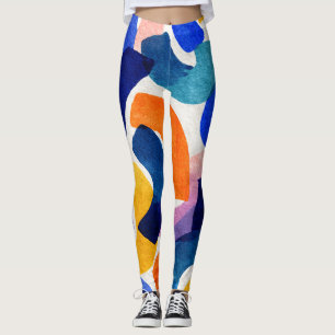 Vibraning Watercolor Abstrakt Moderne Kunst Leggings