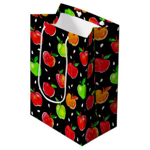 Vibraning Watercolor Apples Muster Mittlere Geschenktüte