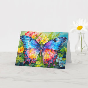 Vibranly Adorable Butterfly Art Happy Birthday Karte
