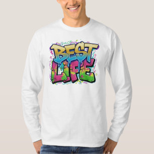 Vibranly 'BEST LIFE' Street Art Design T-Shirt