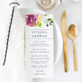 Vibranly Bloom Wedding Menu Card Menükarte