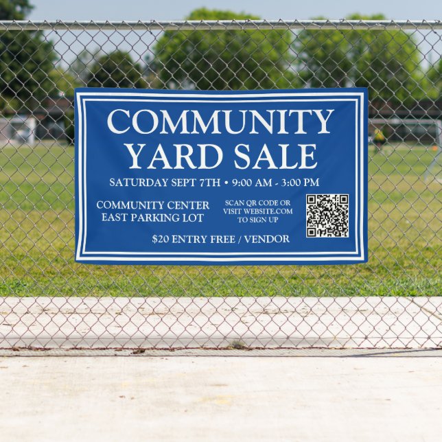 Vibranly Blue Community Yard Sale Banner (Insitu)