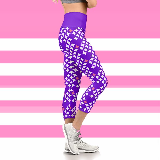 Vibranly Blue Pattern Trendy Capri Leggings (Trendy Vibrant Capri Leggings perfect for yoga, workout, running, cycling, gym, indoor, outdoor,)