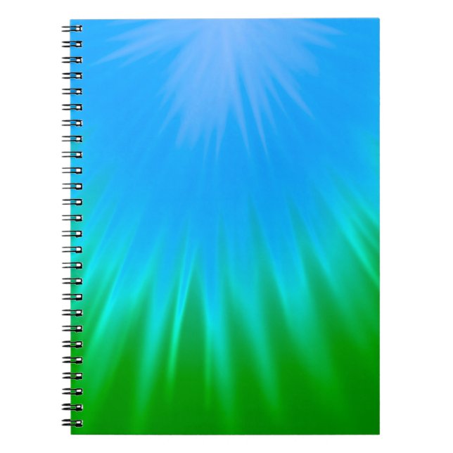 Vibranly Blue und Green Abstrakt Notebook Notizblock (Vorderseite)