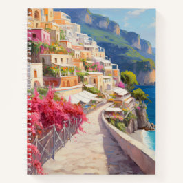 Vibranly Coastal Mediterranean City Spiral Noteboo Notizbuch
