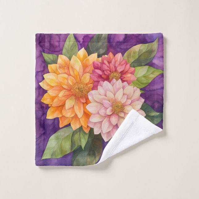 Vibranly Floral Elegance Badhandtuch Set (Waschlappen)