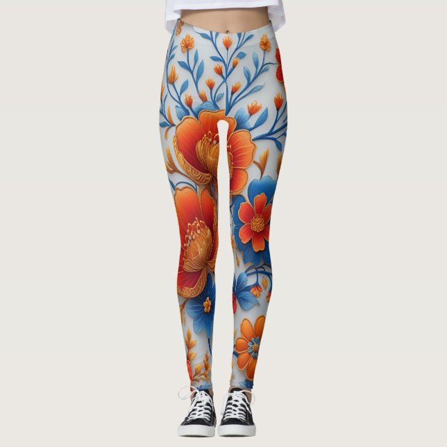 🌸 Vibranly Floral Leggings - Bold & Stylish 🌿 (Vorderseite)