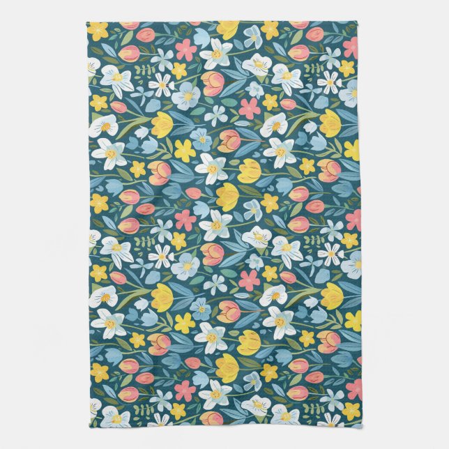 Vibranly Floral Medley Geschirrtuch (Vertikal)