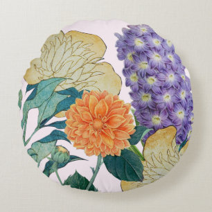 Vibranly Floral Medley Round Pillow Rundes Kissen