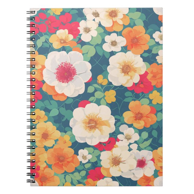 Vibranly Floral Pattern Notebook Notizblock (Vorderseite)