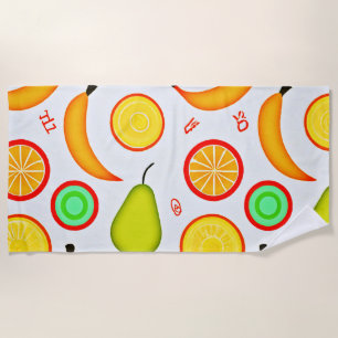 Vibranly Fruity Kaleidoscope Pattern Strandtuch