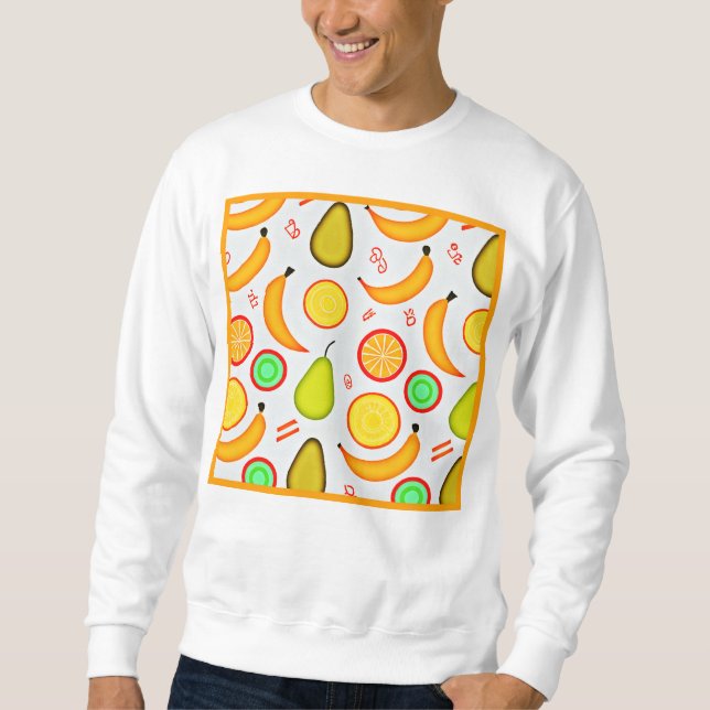 Vibranly Fruity Kaleidoscope Pattern Sweatshirt (Vorderseite)