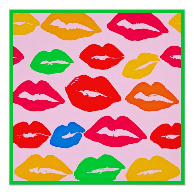 Vibranly Kissed by Colors Pattern Poster (Vorderseite)