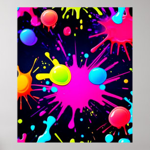 Vibranly Paint Spritzer Art Poster