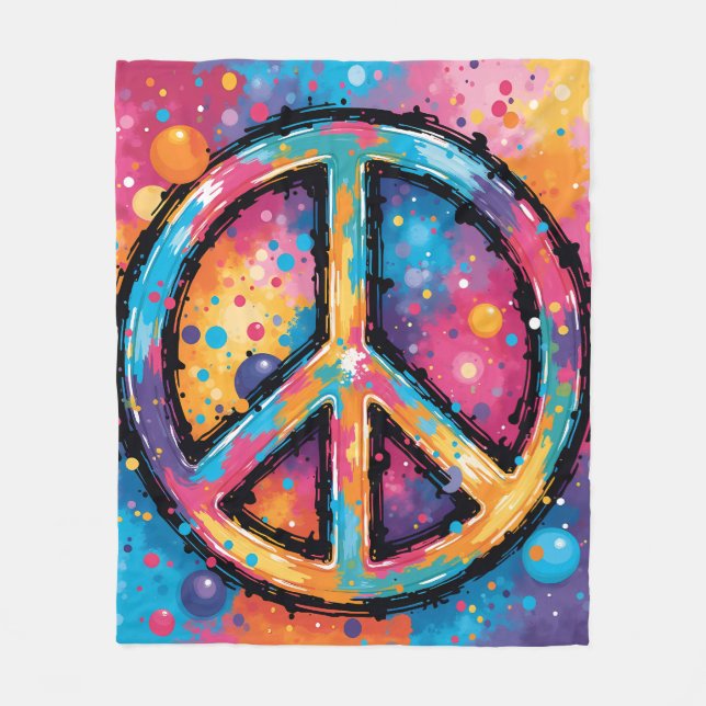 Vibranly Peace Fleece Blanket (Vorderseite)
