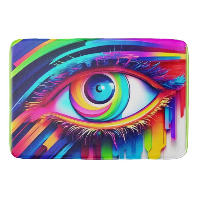 Vibranly Rainbow Eye Artwork Badematte (Vorderseite)