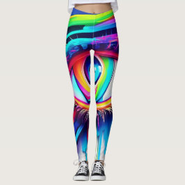 Vibranly Rainbow Eye Artwork Leggings