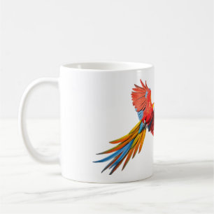 Vibranly Scarlet Macaw Parrot Tasse