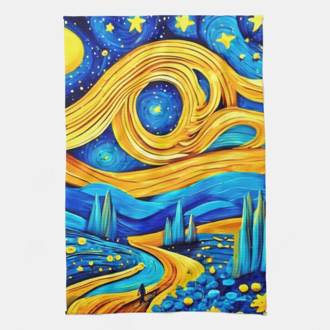 Vibranly Starry Artwork Geschirrtuch (Vertikal)