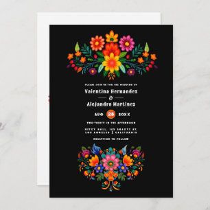 Vibranly Watercolor Floral Fiesta Wedding Einladung