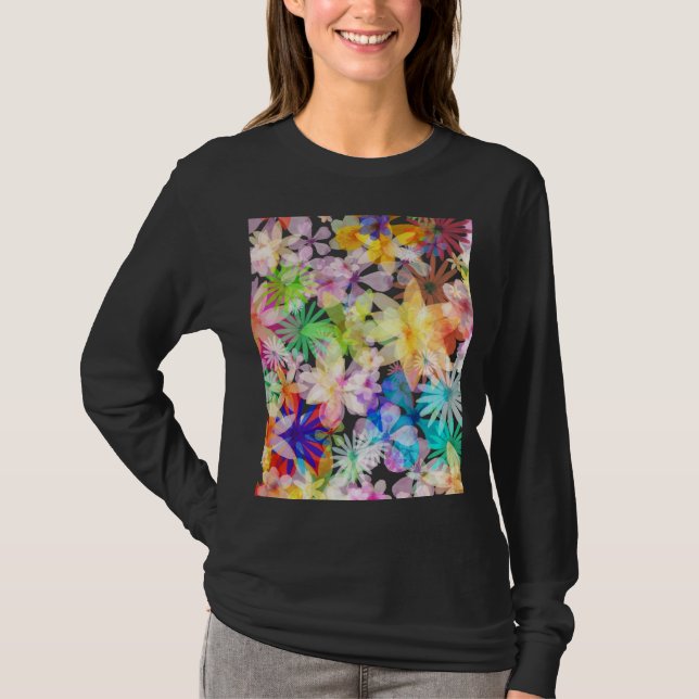 Vibranly Watercolor Floral Symphony T-Shirt (Vorderseite)