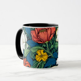 Vibranly William Morris Art Nouveau Floral Tasse