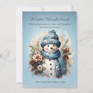 Vibranly Winter Wonderland Snowman Icy Blue Feiertagskarte
