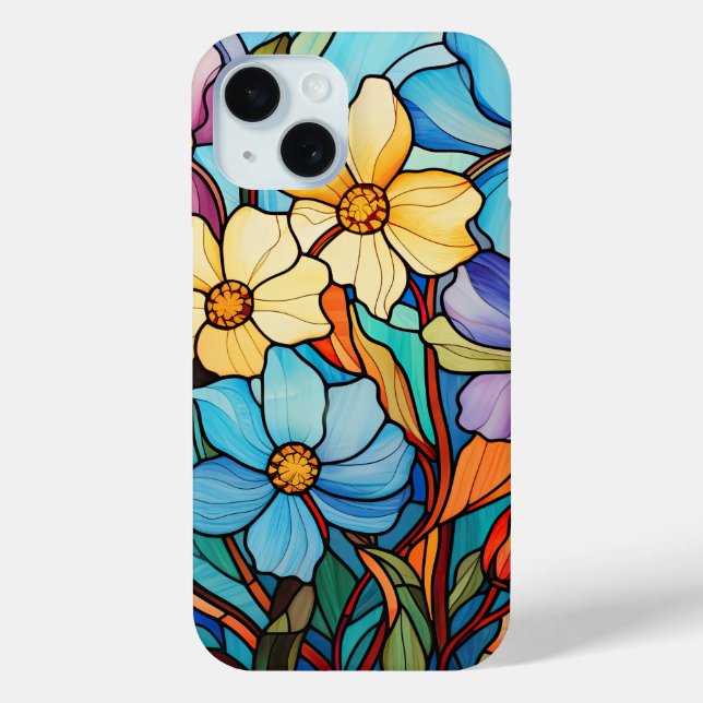 Vibrannende, gefestigte Glaskunst Blume Liebe Mama Case-Mate iPhone Hülle (Rückseite)