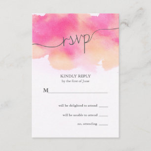 Vibranning Dreams Wedding RSVP Card / Pink & Peach