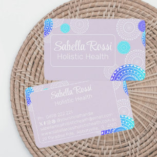 Vibrannt Aqua Blue Random Mandala auf Pink Visitenkarte