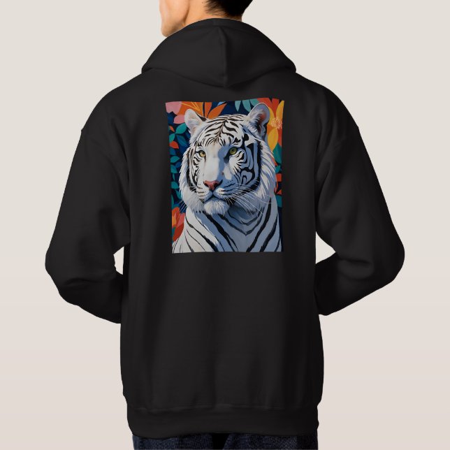 Vibrannt White Tiger Hoodie (Rückseite)