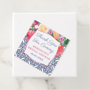 Vibrannte Aquarell Floral Citrus Tiles Vielen Dank Geschenkanhänger