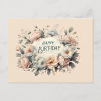Vibrannte florale Geburtstagskarte Bliss Postkarte