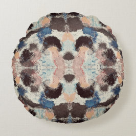 Vibrannte Pastel Symmetry - Abstrakte Textur Rundes Kissen
